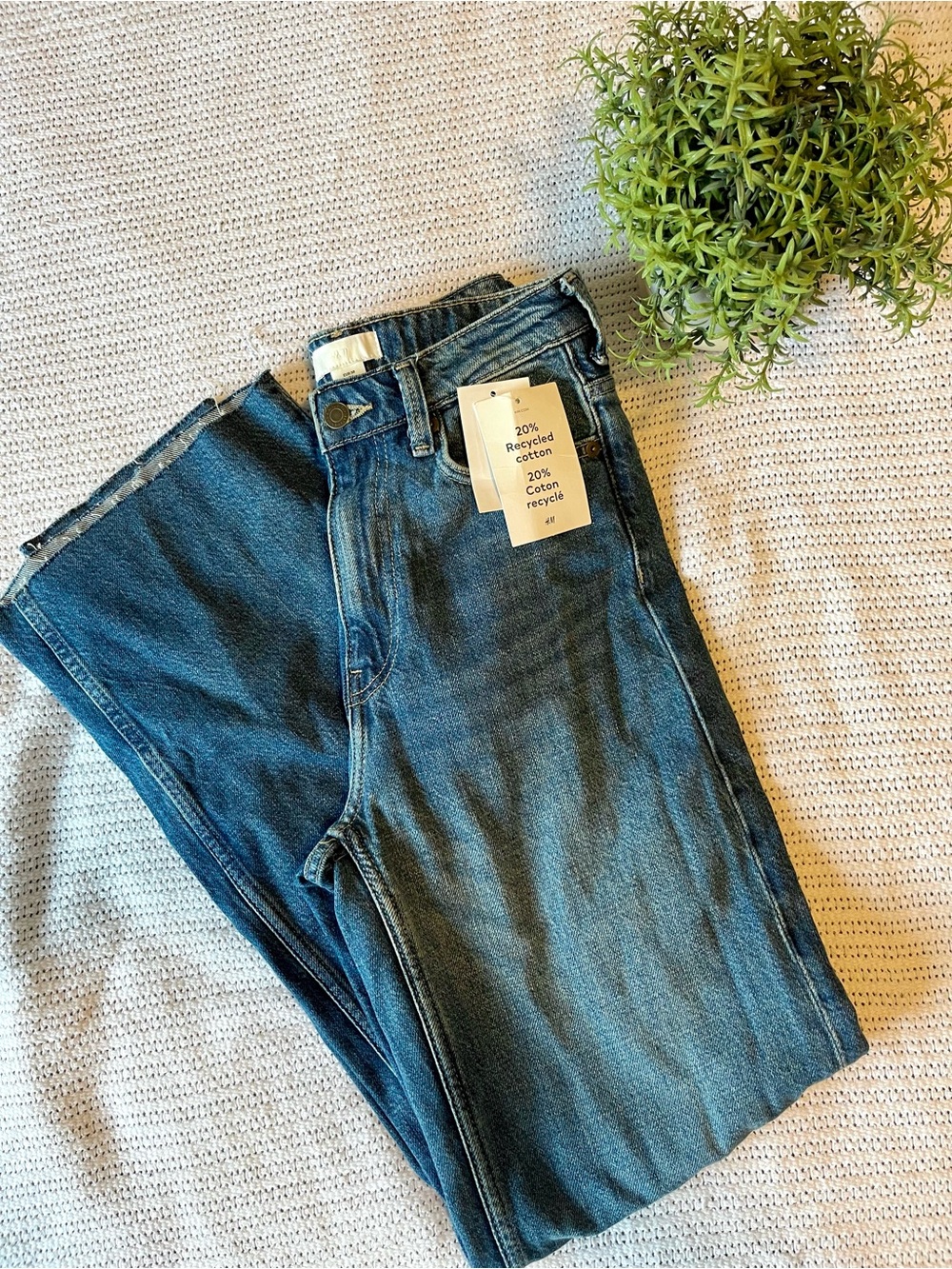 H&M High Waist Wide Leg Jeans NWT